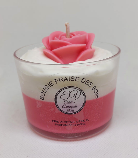 Bougie fraise des bois petit rose
