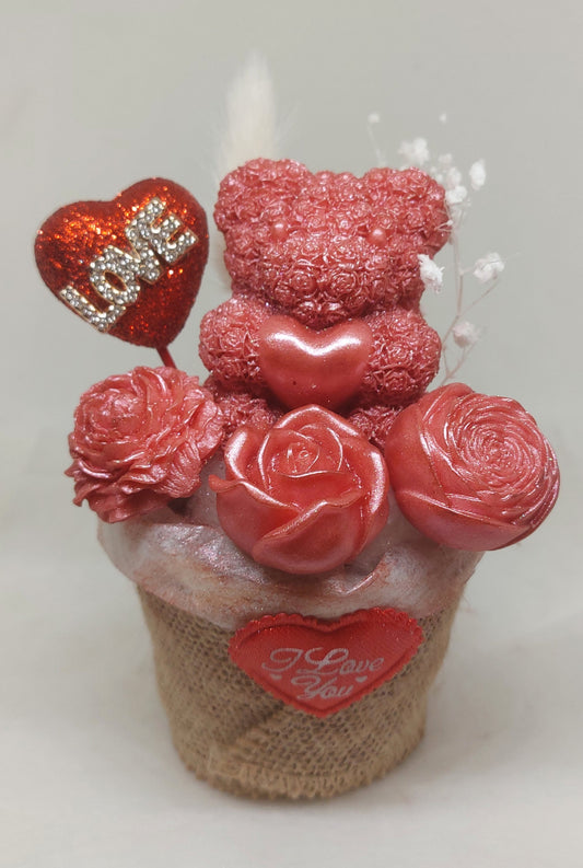 Composition fondants fleurs à la cire végétale de soja et parfum de grasse cerise